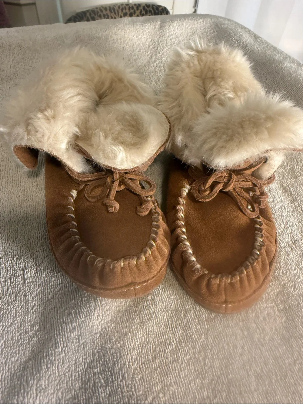 Hanna Andersson Brown Suede Faux Shearling Winter Boots Kids Size 13M